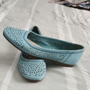 Hush Puppies Blue Cutout Flats